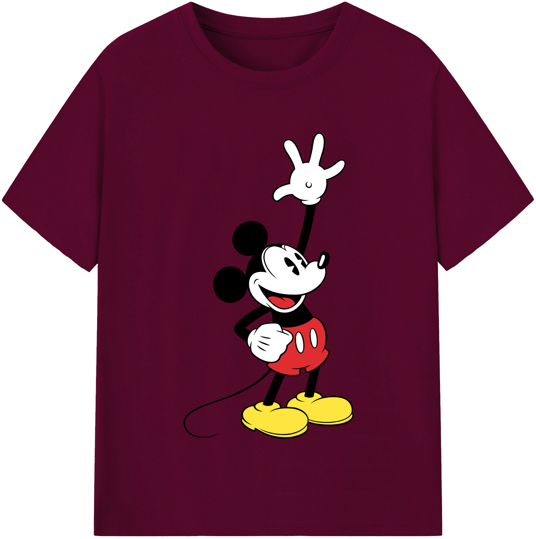 （画像用） ミッキーマウス Mickey Mouse レディースカジュアルプリントTシャツ（綿100％）